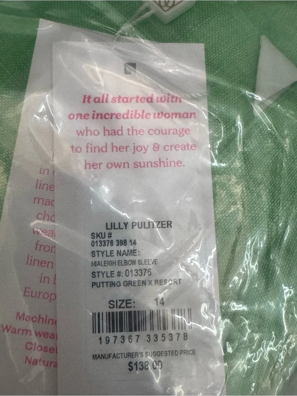 NWT Lilly Pulitzer 14 Mialeigh Linen Top sz 14